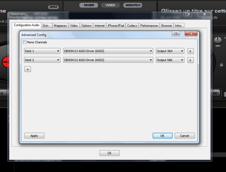 Ma config. Windows 7 64 Bits Pilote "DENON DJ ASIO driver" version 2.2.2. Virtual Dj PRO 7.4