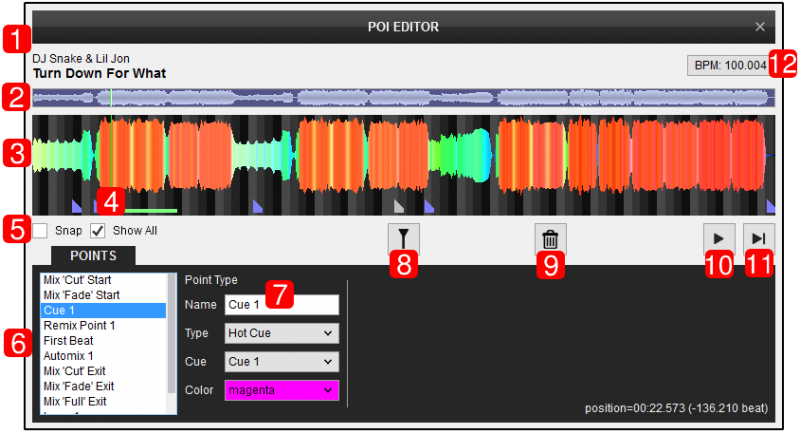 DJ Software - VirtualDJ - User Manual - Editors - POI Editor