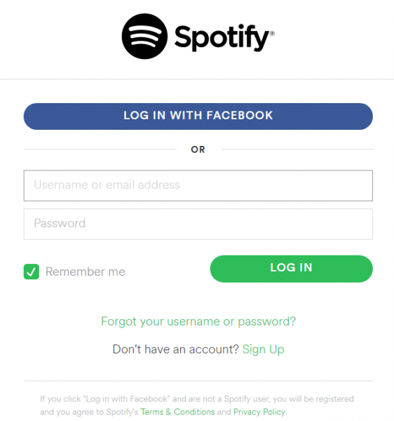cant log into spotify account